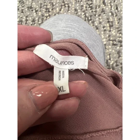 Maurices Womens XL Mauve Pink Sleeveless Wrap Front V-Neck Blouse Top - Picture 2 of 3